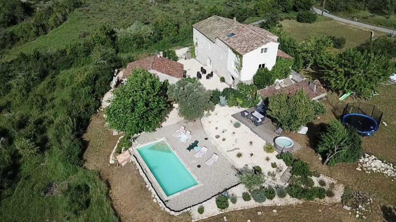 Les Agaves Piscine Panoramique Vue Exceptionnelle Bed & Breakfast Grospierres Exterior photo